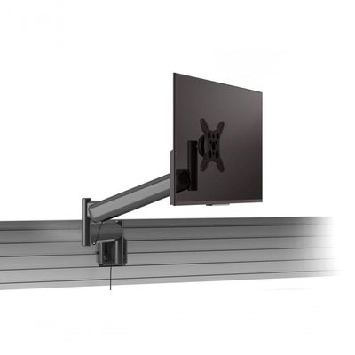 Suporte Para Monitor Até 26 Articulado Para Painel Canaletado Com Regulagem De Altura Octoo Clipway-c1 Titanium