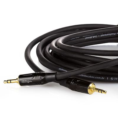 Cabo P2 para P2 Estereo Macho Profissional - 45 Metros