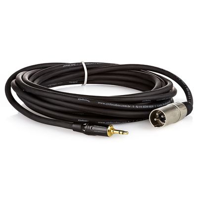 Cabo Profissional XLR Macho para P2 Macho Estereo - 4 Metros