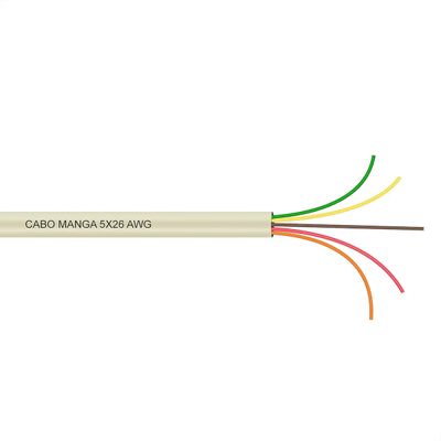 Cabo Manga 5x26 AWG - sem Blindagem Bege - 2 Metros