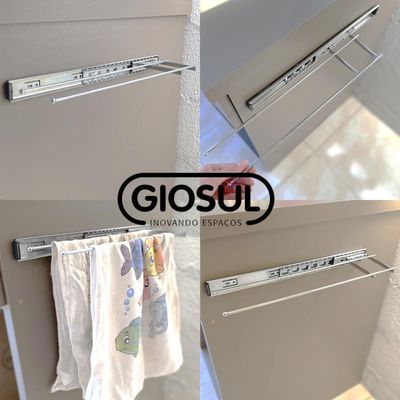 Suporte Porta Panos de Prato Duplo Lateral Corrediça Deslizante Giosul em Aço Cromado