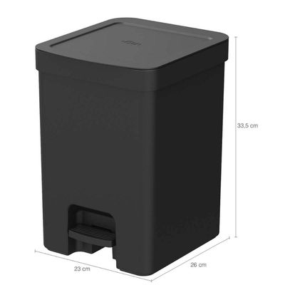 Conjunto para Banheiro Lixeira de Pedal 12L Trium e Escova Sanitária com Suporte Dual Preto OU