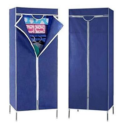 Guarda Roupa Com Ziper Cabideiro Portatil Multiuso Praia Azul
