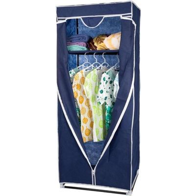 Guarda Roupa Com Ziper Cabideiro Portatil Multiuso Praia Azul