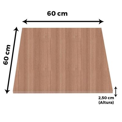 Mesa Bistrô Beta 112,50 Cm (alt) Disco Redondo Tampo Mdp Quadrado 60 Cm (larg) X 2,50 Cm (alt) Noce Naturalle