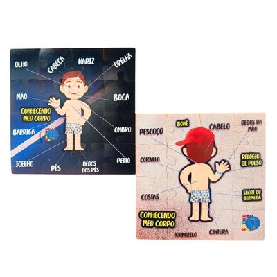 Jogo Educativo Montando O Corpo Humano Quebra-cabeça Meninos
