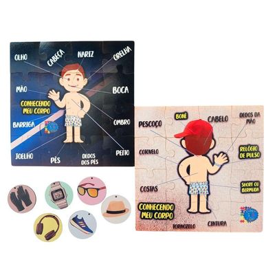 Jogo Educativo Montando O Corpo Humano Quebra-cabeça Meninos