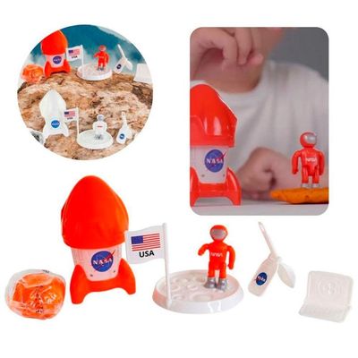Kit Nasa Foguete Massa De Modelar E Acessórios Articuláveis