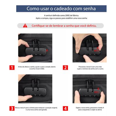 Mochila Para Notebook De 17 Polegadas Mochila De Viagem 50l Trava Antifurto Senha