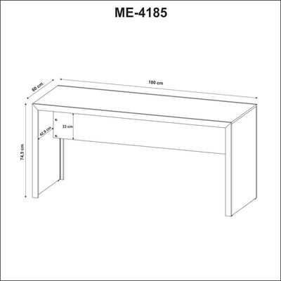 Mesa Para Escritório 180cm Me4185 Nogal Tecnomobili