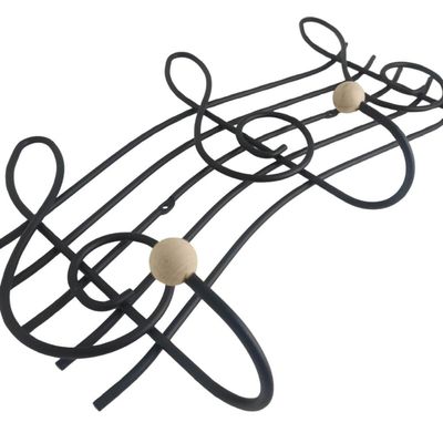 Kit 2 Cabideiros Ganchos Aço Preto Fosco Cifra 54cm Parede Toalhas Roupas Bolsas