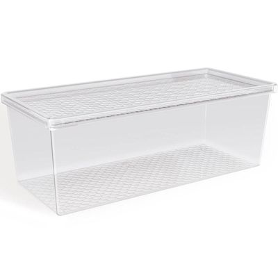 Organizador de Geladeira com Tampa 4,5L Frutas Legumes Verduras Multiuso Transparente UZ
