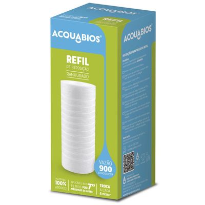 Refil Ranhurado de Reposição 7" Melt Blown para Filtro de Máquina de Lavar Maqlav Acquabios