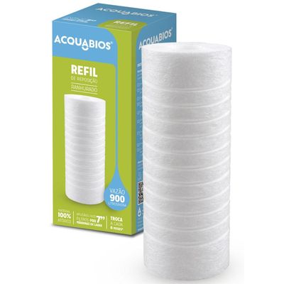 Refil Ranhurado de Reposição 7" Melt Blown para Filtro de Máquina de Lavar Maqlav Acquabios