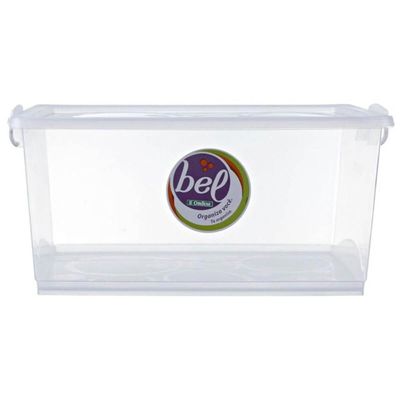 Kit 2 Caixas Organizadoras com Travas e Alças Laterais 4L Bel Ordene Casa Closet