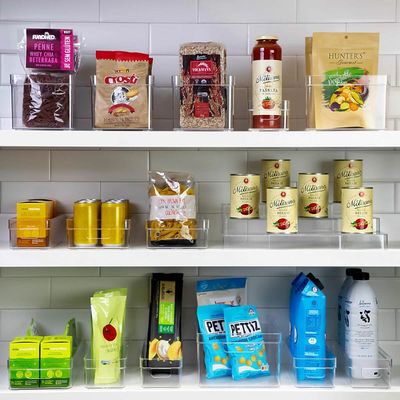 Kit 2 Organizadores De Armário 30x10x7cm Caixas Organizadoras Retangulares Com Alças Clear OU