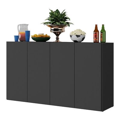 Aparador Buffet 4 Portas Suspenso Alemanha Br3594 Preto