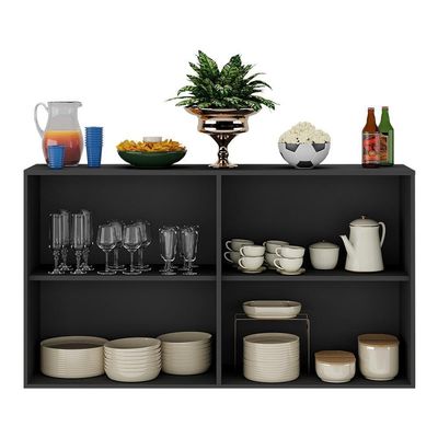 Aparador Buffet 4 Portas Suspenso Alemanha Br3594 Preto