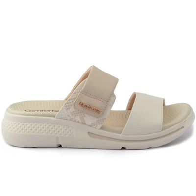 Tamanco Comfortflex Em Sintetico Feminino - Marfim 39 / MARFIM