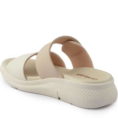 Tamanco Comfortflex Em Sintetico Feminino - Marfim 39 / MARFIM