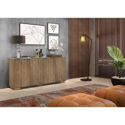 Aparador Buffet Multimóveis Veneza 4 Portas Rustic/natural