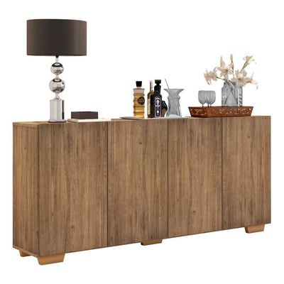 Aparador Buffet Multimóveis Veneza 4 Portas Rustic/natural