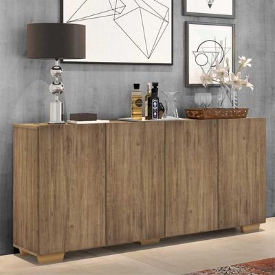 Aparador Buffet Multimóveis Veneza 4 Portas Rustic/natural