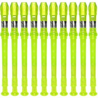 Kit 10 Flautas Doce Germânica Verde Translucida FL 20G G NY
