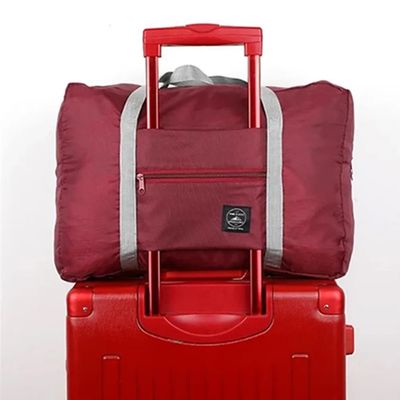 Bolsa de Armazenamento Portátil Dobrável Multifuncional Grande Capacidade para Viagens - Vermelho Único / Vermelho Escuro