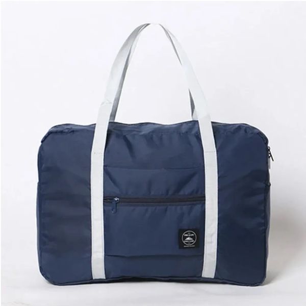 Bolsa de Armazenamento Portátil Dobrável Multifuncional Grande Capacidade para Viagens - Azul Único / Azul Escuro