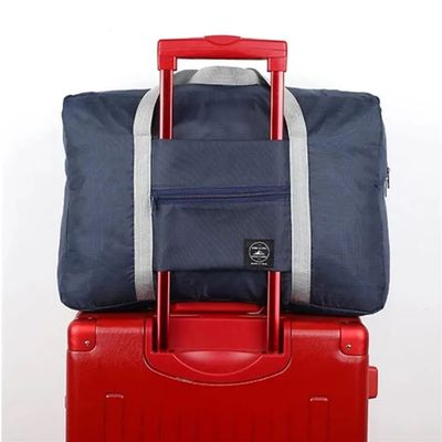 Bolsa de Armazenamento Portátil Dobrável Multifuncional Grande Capacidade para Viagens - Azul Único / Azul Escuro