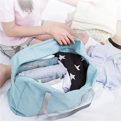Bolsa de Armazenamento Portátil Dobrável Multifuncional Grande Capacidade para Viagens - Verde Único / Verde