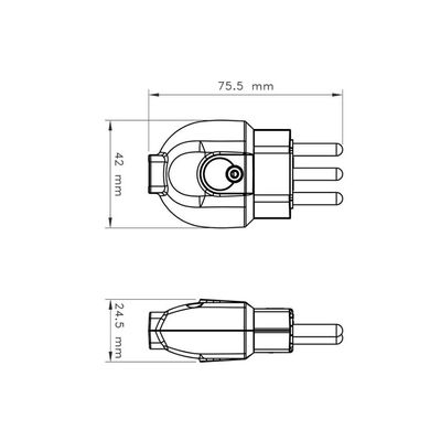 Kit 9 Plugue Macho 2P+T 20 A 250 V Tramontina Branco