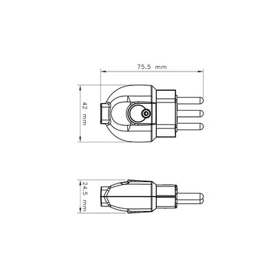 Kit 9 Plugue Macho 2P+T 20 A 250 V Tramontina Branco