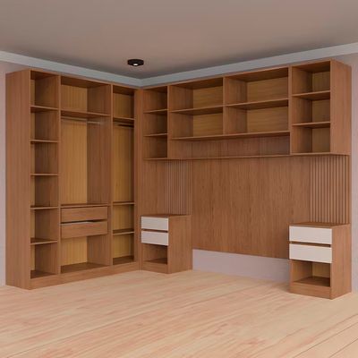 Guarda-roupa Modulado Queen Lugano 10 Portas, 6 Gavetas e 14 Prateleiras 6 Peças Avelã/Cappuccino