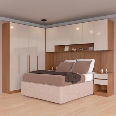 Guarda-roupa Modulado Queen Lugano 10 Portas, 6 Gavetas e 14 Prateleiras 6 Peças Avelã/Cappuccino