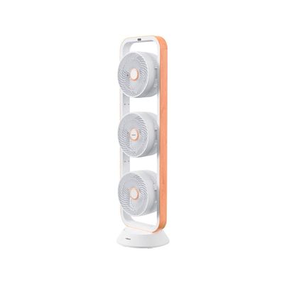 Ventilador de Torre Spirit Robot Triplo 130W com 3 Velocidades, Controle Remoto e Painel Digital com Display LED Branco com Caramelo / 220V