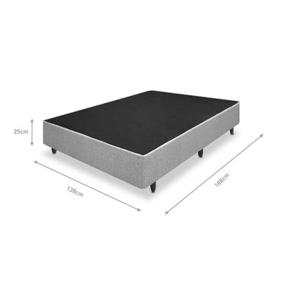 Base Box para Colchão de Casal MGA Itaflex Universal 25x138x188cm - Cinza Grafite