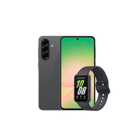 Smartphone Samsung Galaxy A56 5G 128GB, 8GB RAM, Câmera Tripla 50MP, Tela 6.7, IP67, NFC e Recursos AI + Galaxy Fit3 Grafite Display de 1.6 Preto