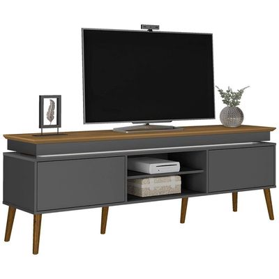 Rack Lumina para TVs de até 75 Artely Carvalho com Grafite