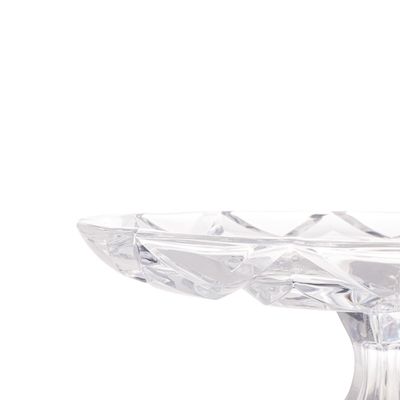 Prato Redondo Lyor Deli Diamond de Cristal para Bolo Transparente