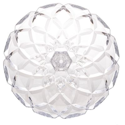 Prato Redondo Lyor Deli Diamond de Cristal para Bolo Transparente