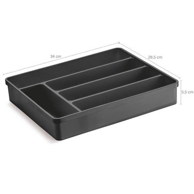 Porta Talheres Organizador Multiuso de Gaveta Separador Divisor Uz Preto