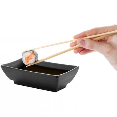 Molheira para Shoyu Melamina 60ml Tóquio Preto Lyor Molhos Potinho Oriental Sushi