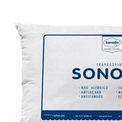 04 Travesseiros Sonolin Prime em Fibra Siliconada 180 Fios 50x70cm Branco Branco
