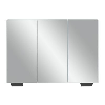 Aparador 3 Portas Com Espelho Mp1014 Branco/Preto