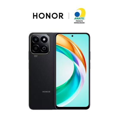 Smartphone HONOR X6B 5G Preto 256GB, 4+4GB RAM Turbo, Tela de 6.6??, Snapdragon 4ª geração e Câmera Traseira Dupla de até 50MP Preto / Bivolt