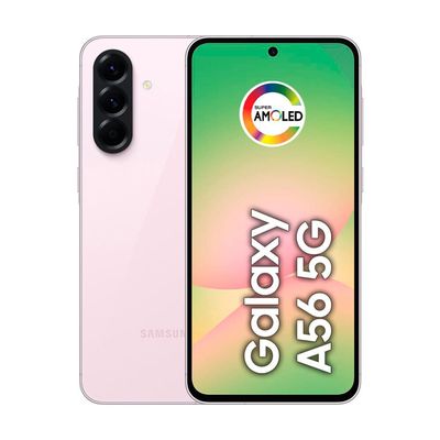 Smartphone Samsung Galaxy A56 5G Rosa 128GB, 8GB RAM, Câmera Tripla 50MP, Tela Super AMOLED 6.7, IP67, NFC e Recursos AI + Fit3 Grafite Rosa