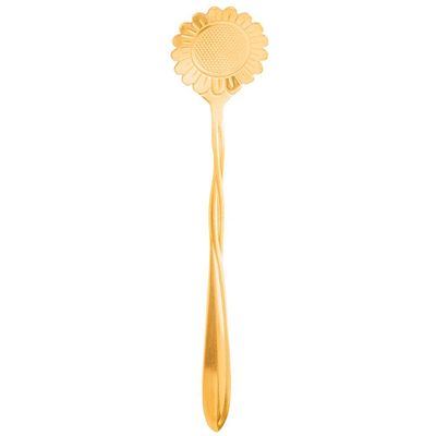 Conjunto de Colheres para Chá Wolff Flores em Aço Inox Dourado 4 Peças Dourado