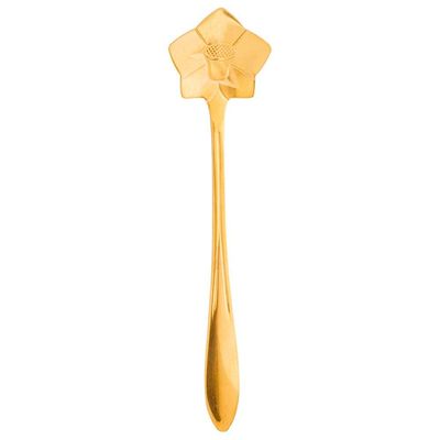 Conjunto de Colheres para Chá Wolff Flores em Aço Inox Dourado 4 Peças Dourado
